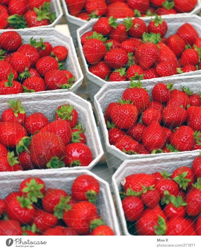 berry Food Fruit Nutrition Organic produce Vegetarian diet Fragrance Fresh Delicious Juicy Sweet Colour Sell Strawberry Berries Fruit bowl Market stall