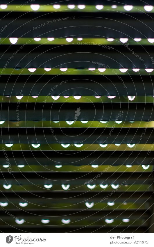 rainy day Bad weather Rain Window Venetian blinds Colour photo Interior shot Close-up Drops of water Row Beaded Disk Slat blinds Background picture Abstract