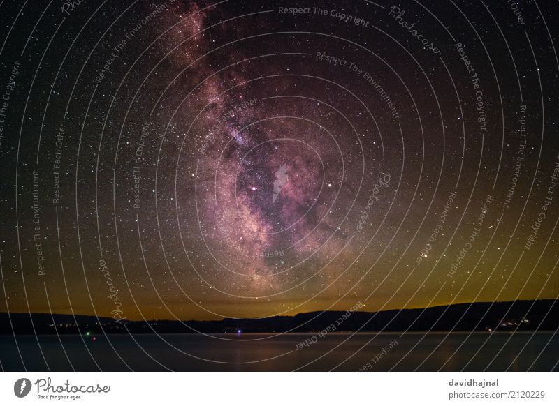 Milky Way over Lake Constance Vacation & Travel Tourism Trip Freedom Summer Summer vacation Science & Research Infrared Astronomy Landscape Air Water Sky