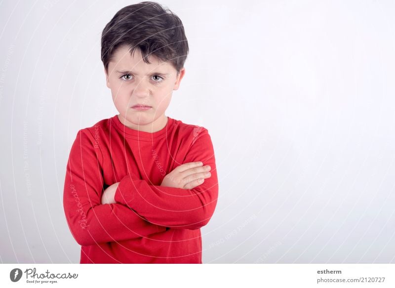 Angry child with folded arms Human being Masculine Child Toddler Boy (child) Infancy 1 3 - 8 years Argument Aggression Threat Emotions Pain Disappointment