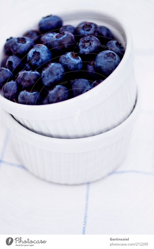 Dessert bleu Food Fruit Nutrition Bowl Delicious Sweet Blue Blueberry Berries Fruity Healthy Food photograph Colour photo Close-up Copy Space bottom Shadow