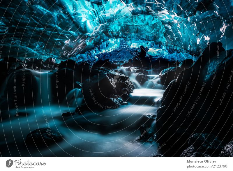 ice cave, glacier, Iceland Vacation & Travel Tourism Adventure Expedition 1 Human being Nature Landscape Climate Frost Glacier Exterior shot Action