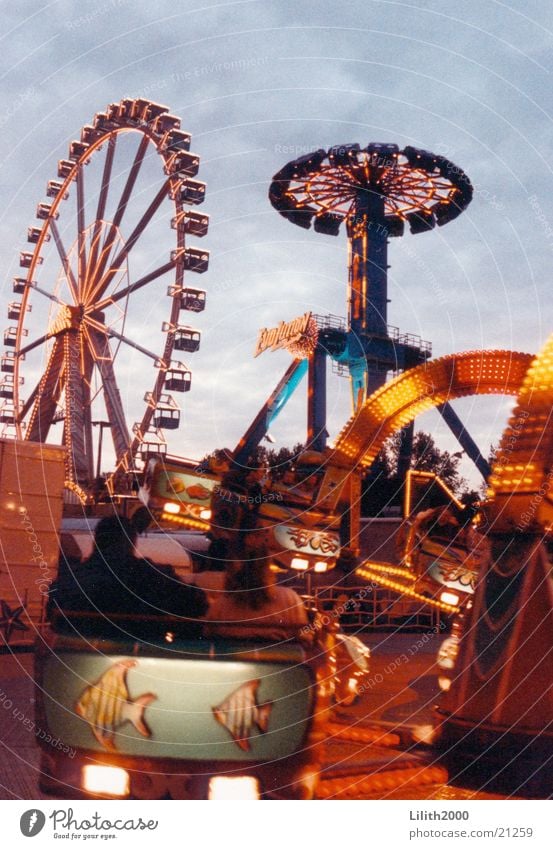 fairground Night Neon light Ferris wheel Leisure and hobbies crimes Light Octopus Fairs & Carnivals