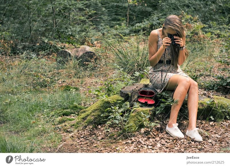 jugend forscht...you're doing it wrong! Vacation & Travel Trip Young woman Youth (Young adults) Woman Adults Life 1 Human being Plant Bushes Forest Dress