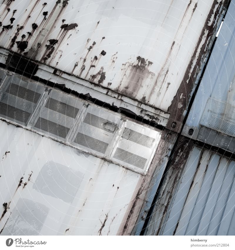 cargo embargo Industrial plant Factory Manmade structures Metal Subdued colour Exterior shot Close-up Detail Abstract Pattern Copy Space left Copy Space right