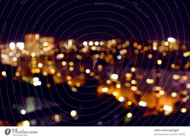 city lights Living or residing Night life Capital city Skyline Town Multicoloured Point of light Blur Night shot Long exposure Residential area Colour photo