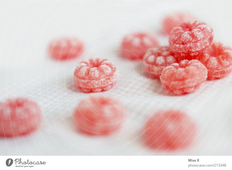 raspberry bobbon Food Candy Nutrition Small Delicious Round Sweet Pink Sugar Raspberry raspberry candy Berries Sticky Colour photo Studio shot Close-up Deserted