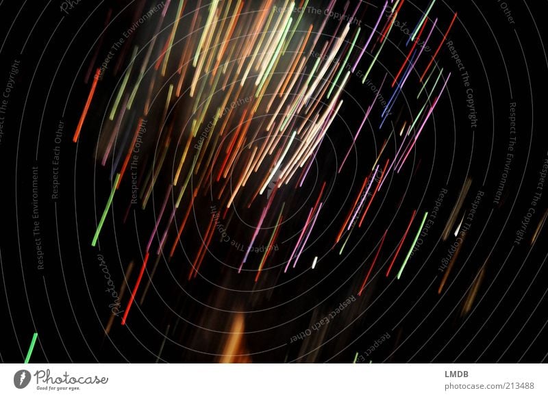 shooting star hail Night life Going out Black Line Stripe Firecracker Background picture Dark Colour Visual spectacle Long exposure Neon light Movement Speed
