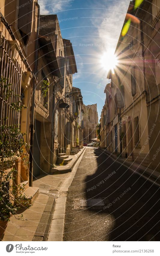 Alleyway in Arles Camargue Old town France Architecture Historic Street Back-light solar star Southern France