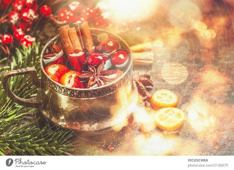 Mulled wine with spices for Christmas Nutrition Banquet Beverage Hot drink Cup Style Design Joy Winter Living or residing Feasts & Celebrations