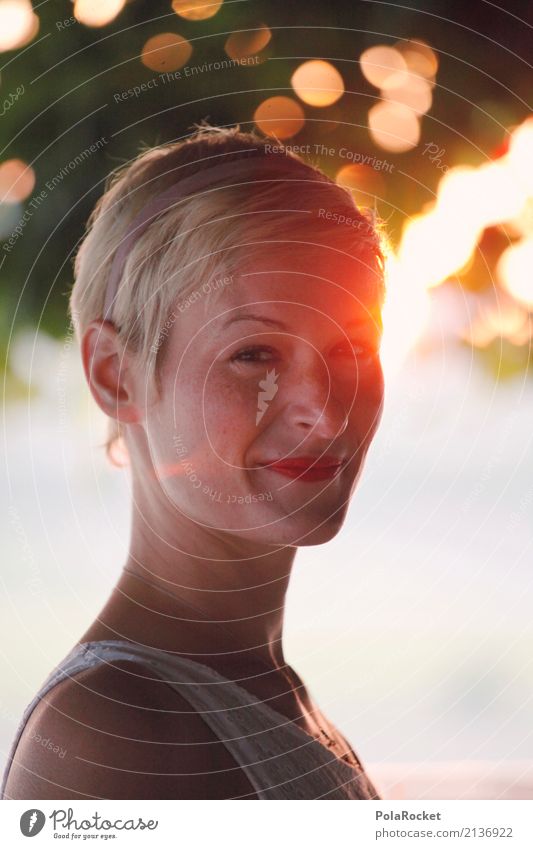 #A# Back light Art Esthetic Woman Face of a woman Sun Sunbeam Blur Happiness Colour photo Multicoloured Exterior shot Close-up Detail Experimental Abstract