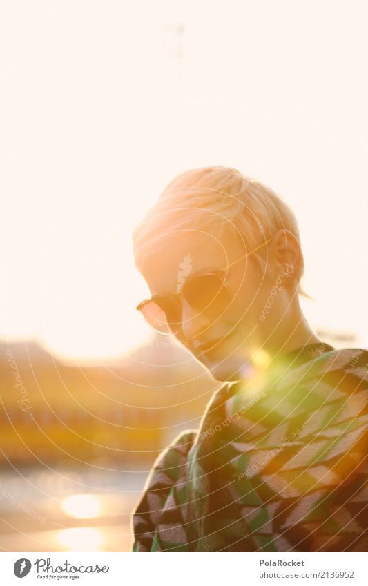 #A# Sunny Day 1 Human being Esthetic Woman Face of a woman Model Cool (slang) Style Sunglasses Summer Exterior shot Sunrise Sunset Blonde Short haircut Feminine