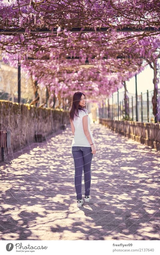 Young woman walking under a flower roof Vacation & Travel Tourism Trip Adventure Freedom Sightseeing Summer vacation Human being Feminine Youth (Young adults) 1