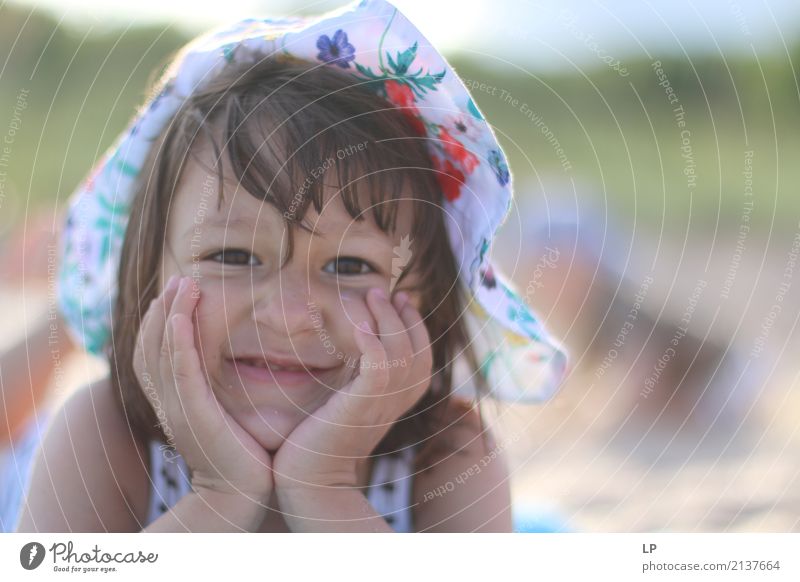 portrait of a happy girl 1 Lifestyle Style Joy Healthy Contentment Senses Relaxation Calm Playing Children's game Vacation & Travel Mother's Day Parenting