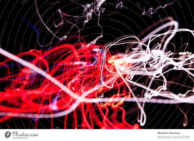 red white Graffiti Chaos Surrealism Visual spectacle Muddled Structures and shapes Colour photo Exterior shot Experimental Abstract Night