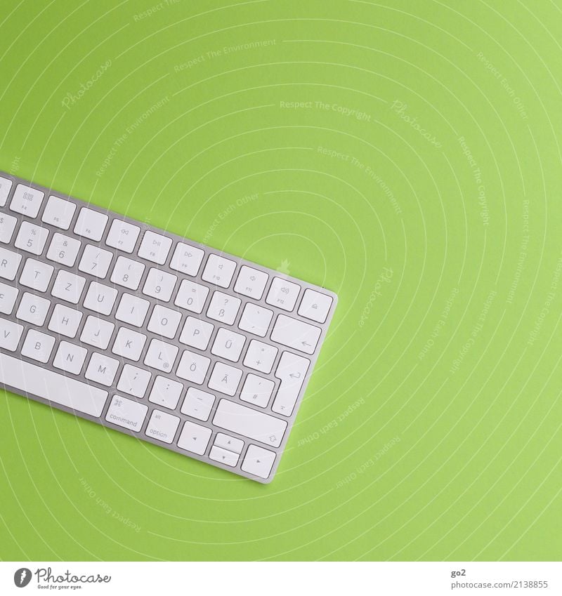 Keyboard on green Education Science & Research Adult Education School Professional training Academic studies Work and employment Office work Workplace