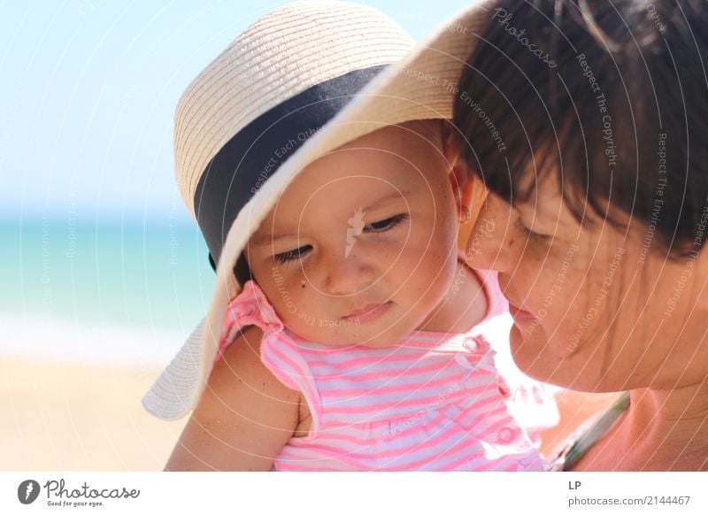 mother looking with admiration at baby child Lifestyle Beautiful Vacation & Travel Living or residing Mother's Day Parenting Education Human being Child Baby