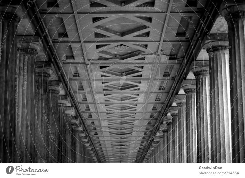 endless. Old town Deserted Manmade structures Architecture Ceiling Column Exceptional Historic Beautiful Emotions Moody Calm Black & white photo Exterior shot
