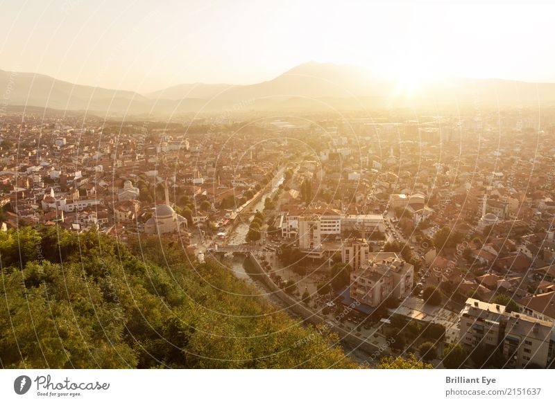 City in the evening light Vacation & Travel Tourism Summer Sunrise Sunset Sunlight Warmth Prizren Kosovo Europe Town Old town House (Residential Structure)