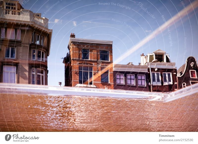 an instant... Vacation & Travel Sightseeing Sky Amsterdam Netherlands House (Residential Structure) Boating trip Looking Blue Brown Reflection Irritation