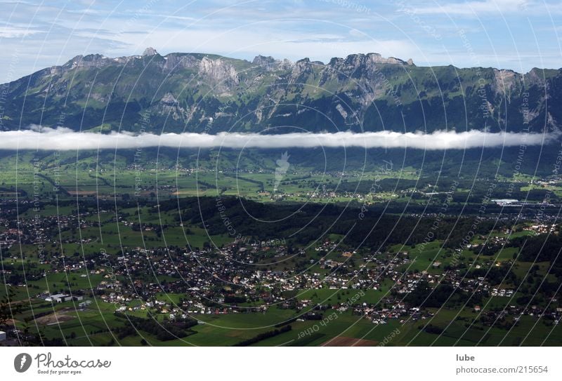 Cloud remains over Liechtenstein Summer Mountain Nature Landscape Clouds Climate Weather Rock Alps Peak Village Overpopulated House (Residential Structure)