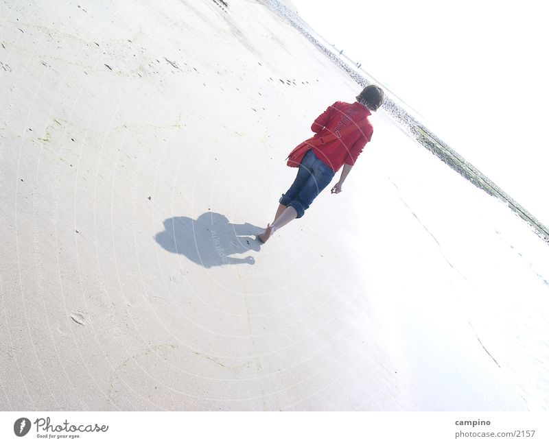 beach Norderney Beach Woman Sand Loneliness Shadow Island