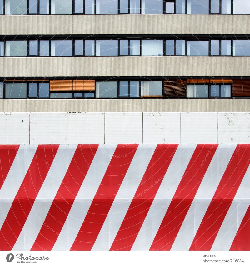 lime trees Lifestyle Design Town Building Architecture Apartment house Facade Window Line Stripe Living or residing Exceptional Hip & trendy Red White Colour