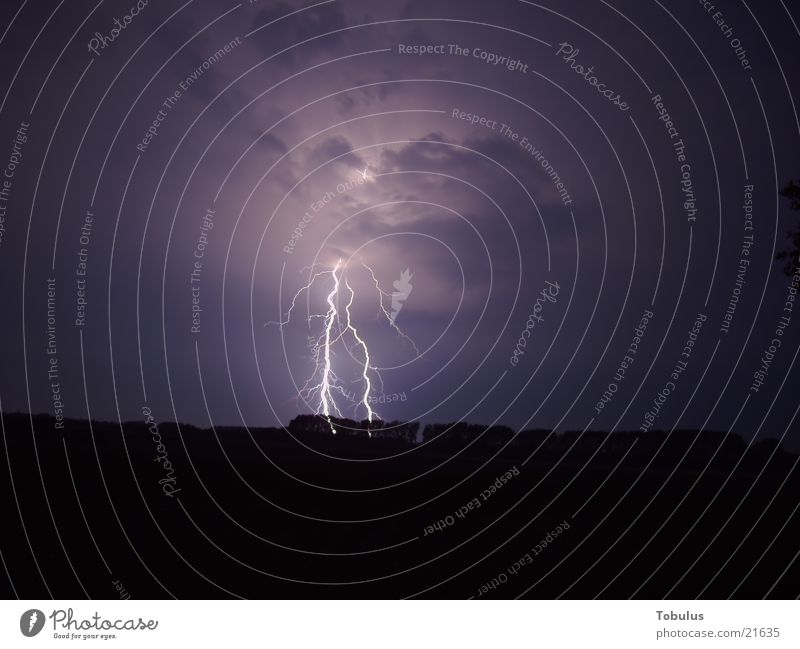 Beautiful thunderstorm Lightning Aurora Borealis Night Long exposure Thunder and lightning
