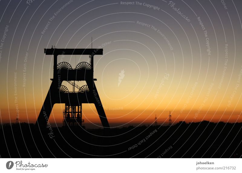 Layer at shaft III Mine Mining Coal mine Industry Structural change Culture Industrial heritage Cloudless sky Horizon Sunrise Sunset The Ruhr