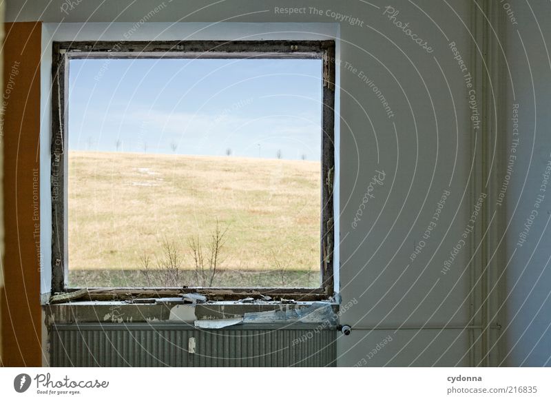 window look Calm Living or residing Redecorate Environment Nature Landscape Sky Meadow Window Perspective Stagnating Time View from a window Heating