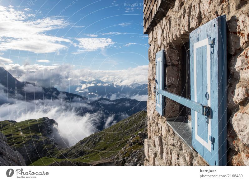 windows Deserted House (Residential Structure) Hut Wall (barrier) Wall (building) Window Authentic Tall Retro Blue Gray Honest Peace Protection Shutter