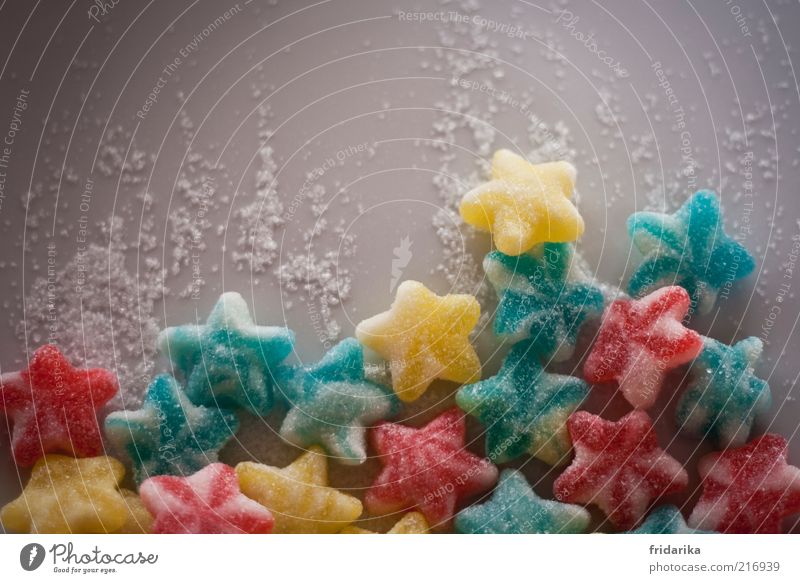 I can already see stars Food Candy Sour Sugar Sweet Rubber Crumbled Nutrition Sign Star (Symbol) To enjoy Sharp-edged Delicious Soft Colour photo Detail