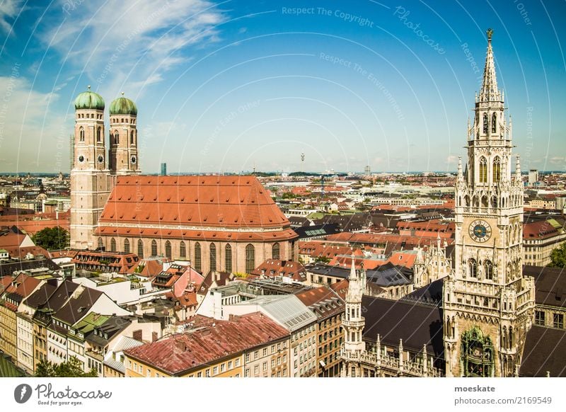munich Munich Germany Europe Town Downtown Old town Skyline Populated House (Residential Structure) Church City hall Tower Manmade structures Building