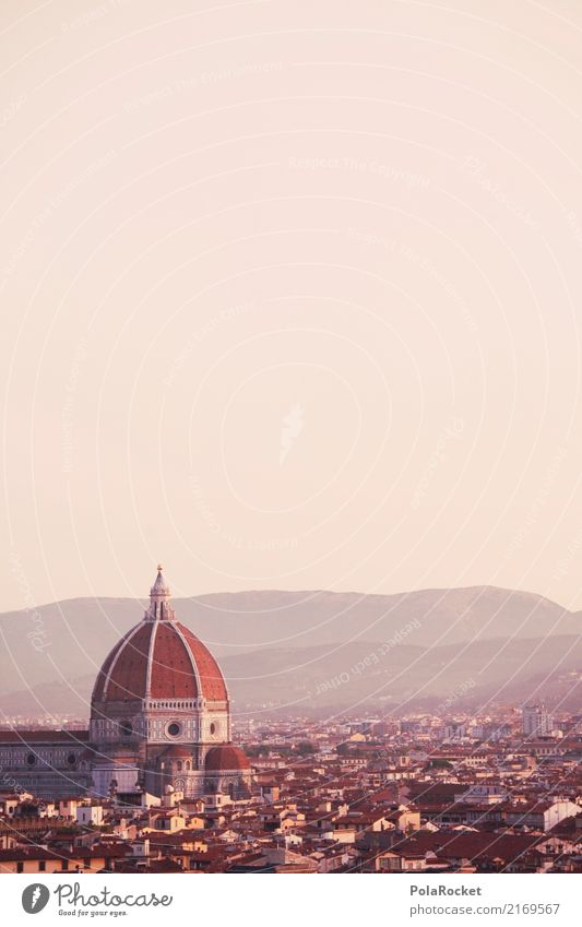 #A# Florence with square Art Esthetic Italy Dome Domed roof Baroque Renaissance Roof Romance Lure of the big city City trip Tourism Colour photo Multicoloured