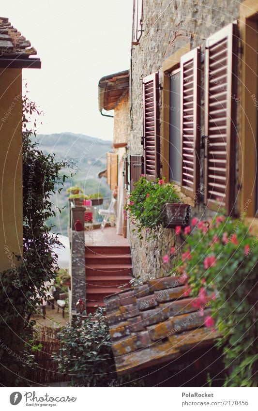 #A# Window front Village Small Town Old town Esthetic Facade Italy Alley Mediterranean Colour photo Subdued colour Exterior shot Abstract Deserted