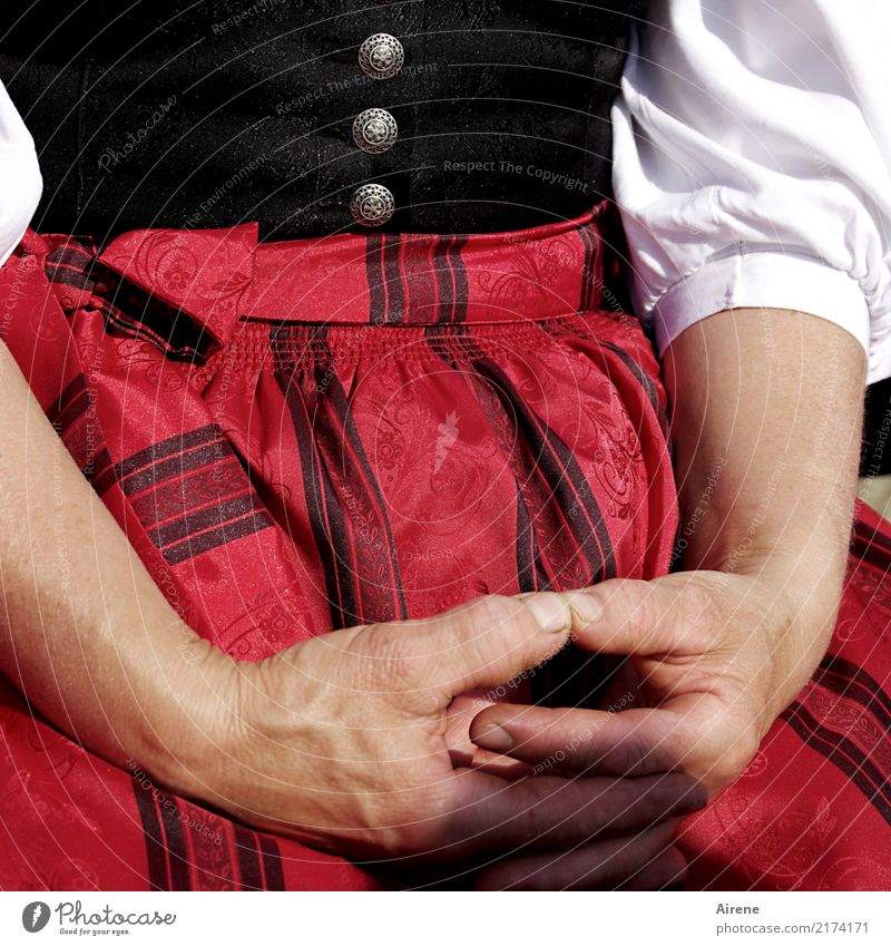 put your hands in your lap Feasts & Celebrations Oktoberfest Fairs & Carnivals Costume Traditional costume Human being Feminine Woman Adults Life Arm Hand