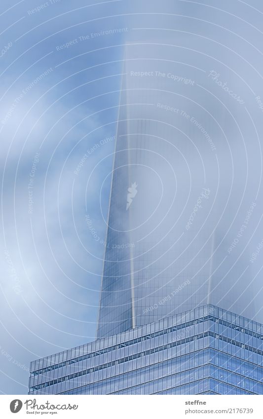 Smoke & Mirrors II Fog Exceptional New York City Manhattan World Trade Center Clouds Glass Colour photo Exterior shot Deserted Copy Space left Copy Space top