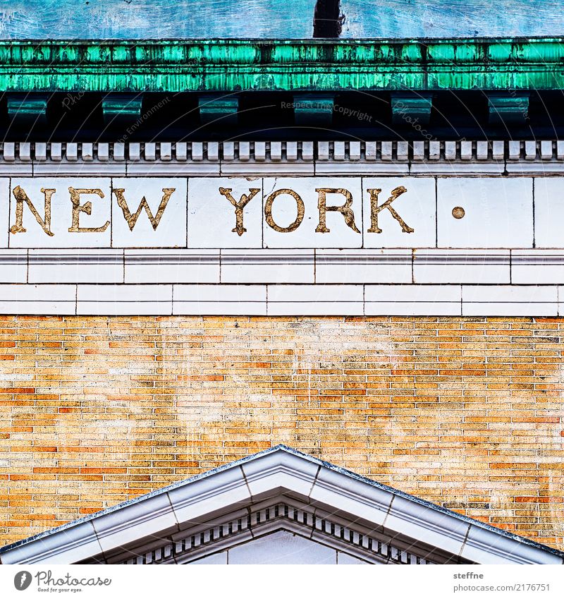 new york New York City Town Facade Typography Stone wall Manhattan Colour photo Multicoloured Exterior shot Structures and shapes Deserted Copy Space middle