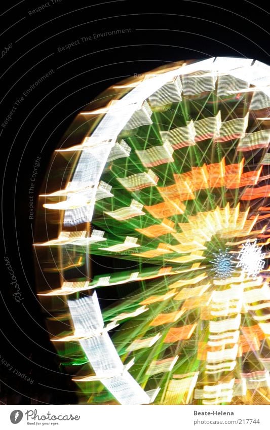 Spinning wheel - Ferris wheel at night Leisure and hobbies Night life Event Park Tourist Attraction Feasts & Celebrations Esthetic Exceptional Large Joy