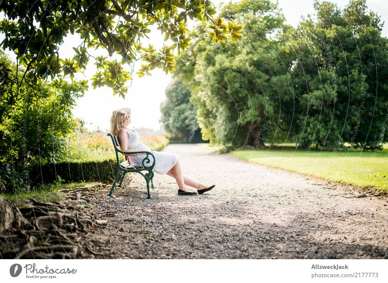 In park 2 Relaxation Calm Meditation Vacation & Travel Trip Summer Summer vacation Sunbathing Feminine Woman Adults 1 Human being Beautiful weather Tree Garden