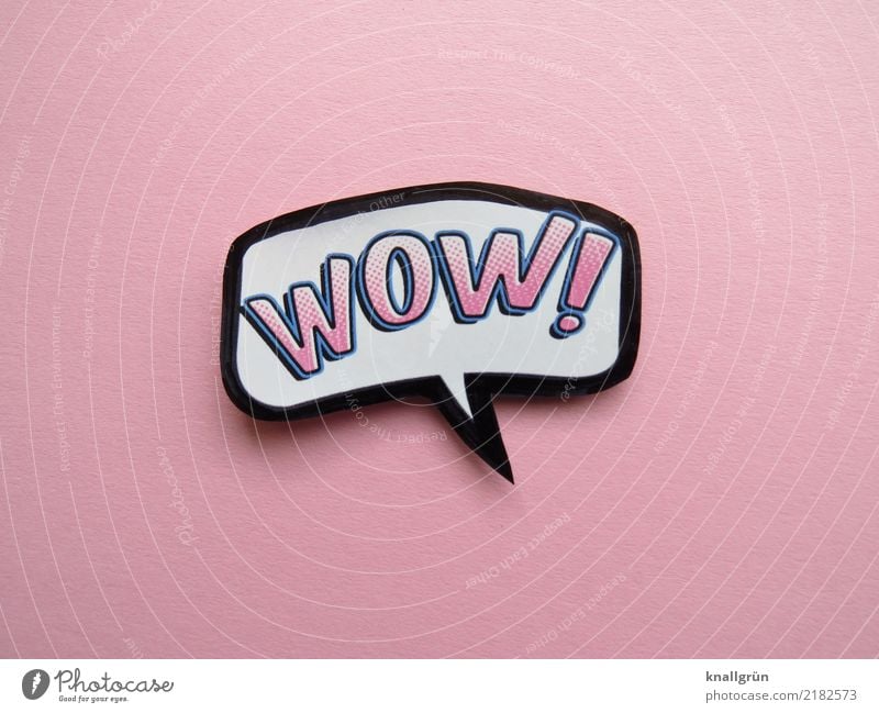 WOW! Characters Signs and labeling Communicate Pink Black White Emotions Joy Joie de vivre (Vitality) Enthusiasm Surprise wow Exclamation Exclamation mark