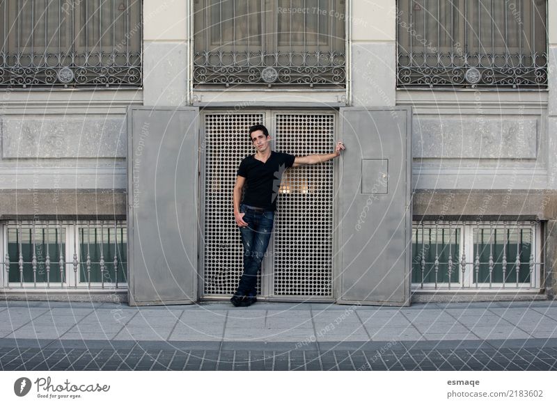 Street portrait man Lifestyle Luxury Elegant Style Design Joy Night life Event Masculine Young man Youth (Young adults) 18 - 30 years Adults Wall (barrier)