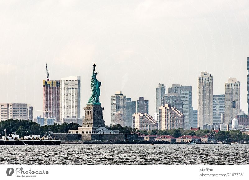 Skyline Jersey City. Town High-rise Overpopulated Living or residing Landmark New Jersey Statue of Liberty USA Freedom
