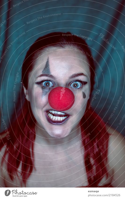 Clown halloween Design Party Event Carnival Hallowe'en Feminine Mask Observe Advice Think Smiling Happy Curiosity Rebellious Red Horror Dangerous Stupid