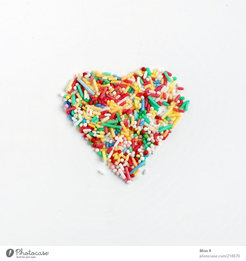 another heart Food Candy Nutrition Delicious Sweet Multicoloured Love Ingredients Sugar Coulored sugar candy Sugar perl Granules Heart Heart-shaped Romance