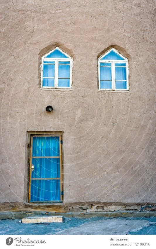 Mud house in Khiva downtown Design Vacation & Travel Tourism Decoration Art Culture Church Building Architecture Facade Wood Ornament Old Historic Colour