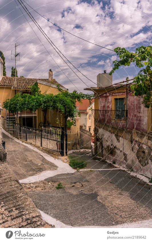 discovery decisions Pelekas Corfu Village Deserted House (Residential Structure) Building Street Crossroads Old Curiosity Beautiful Blue Brown Yellow Gray Green