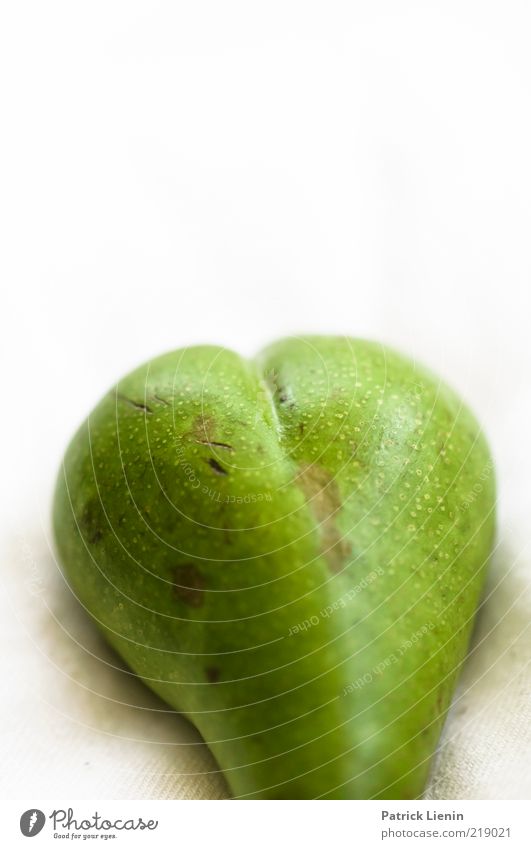 pear butt Food Fruit Esthetic Fat Exotic Firm Brash Healthy Glittering Beautiful Delicious Round Bottom Pear Envisage Green Associative Line Colour photo