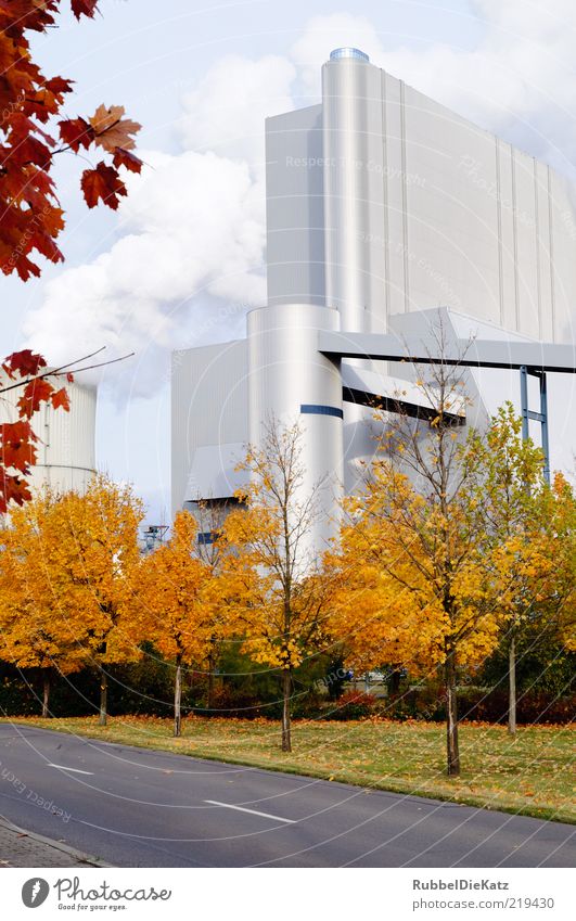 autumn work Science & Research Factory Economy Industry Energy industry Company Coal power station Industrial plant Architecture Facade Elegant Gigantic Modern