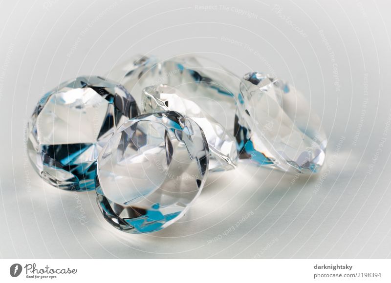 Five transparent diamonds with blue accents Elegant Design Happy Save Industry Financial Industry Stock market Financial institution Business investment